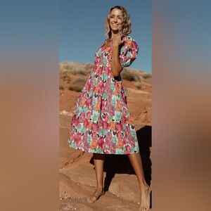 Baltic Born Aimee Puff Sleeve Midi Dress